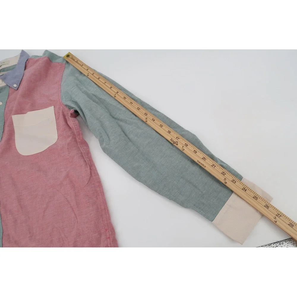 J.Crew Broken-In Oxford Shirt Mens Large Slim Multicolor Colorblock AZ488 New